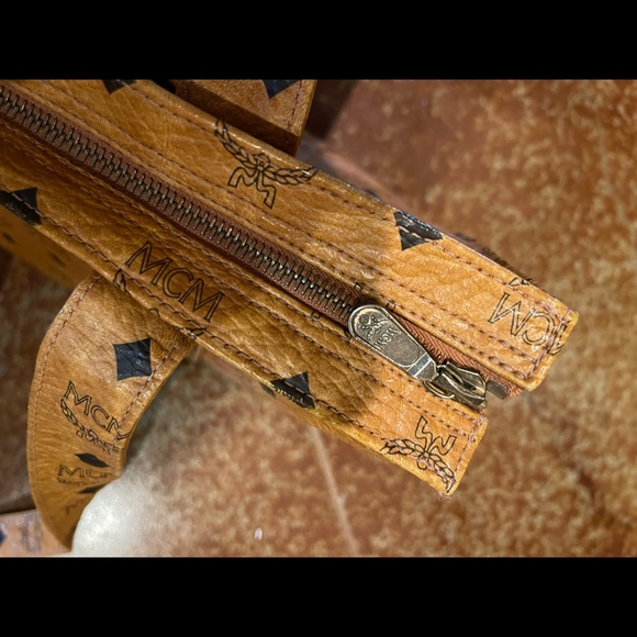 MCM Vintage Visetos Monogran Cognac Large Shopper Tote Carryall Shoulder Bag. - Picture 7 of 11